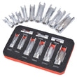Silver Fuel Line Socket Wrench Set for Difficult Access 3/8 & 1/2 Driver