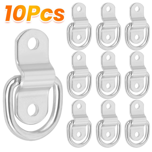 10Pcs Lashing D Ring Tie Down Anchor Rings Bracket Mounting Plate