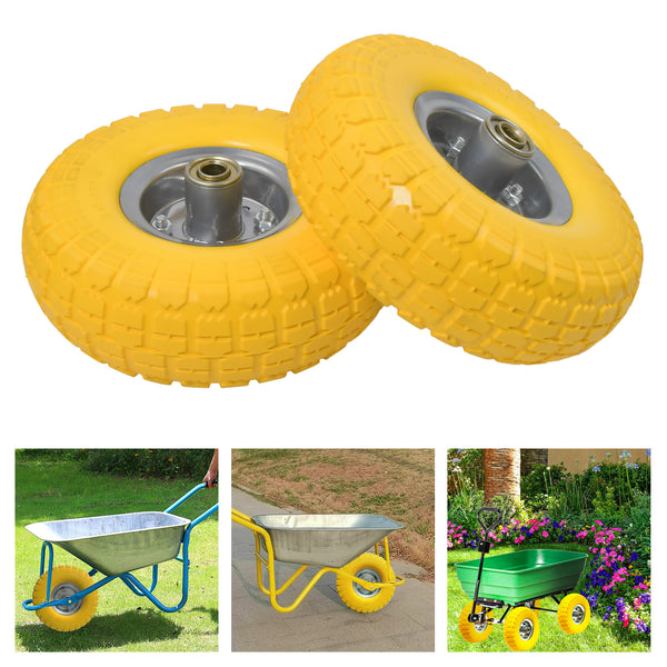 2 x 10" PUNCTURE BURST PROOF SOLID RUBBER  TYRES
