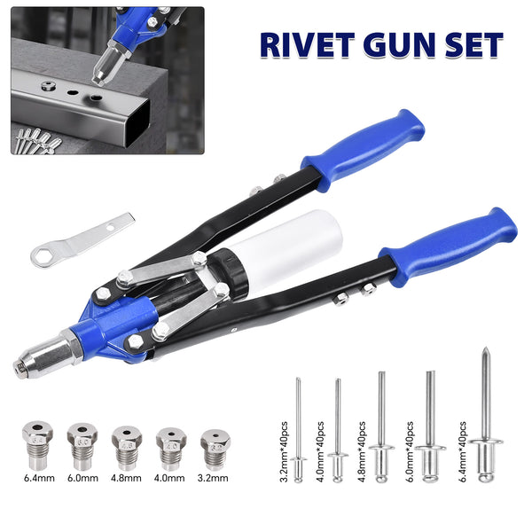 Long Arm Pop Rivet Gun 17.32" Heavy Duty Riveter 3.2mm–6.4mm Rivets