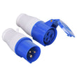 Mains Hook Up Site 3 Pin Plug & Socket 230V 16A IP44 Camping Caravan Motorhome