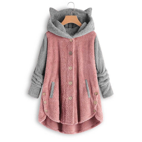 Women Cat Ear Fleece Hoodies Pullover