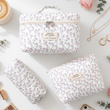 Quilted Makeup Bag Set 3 PCS Floral Cotton Makeup Bag