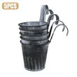 5Pcs Barrel Planter Hanging Plant Flower Pot Garden Flowerpot Tin