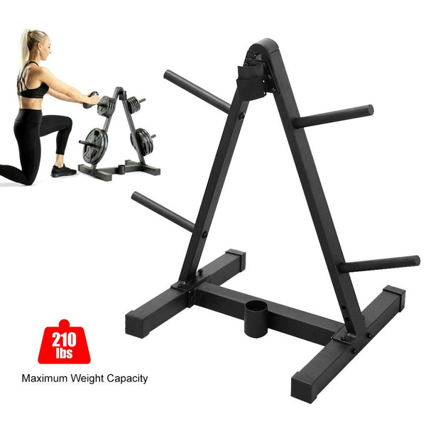 Weight Plate and Barbell Storage Rack - Compact Design 265 Lbs
