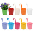 10 Colors Hook Flower Pot Hanging Balcony Plant Holder Fence Garden Pots