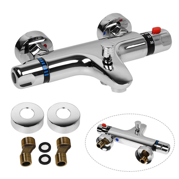 Bathroom Thermostatic Bath Shower Mixer Taps Wall Mounted
