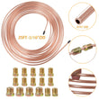 25ft Copper Nickel Brake Pipe Hose Line Tube Roll 3/16'' Fittings Tubing Kit