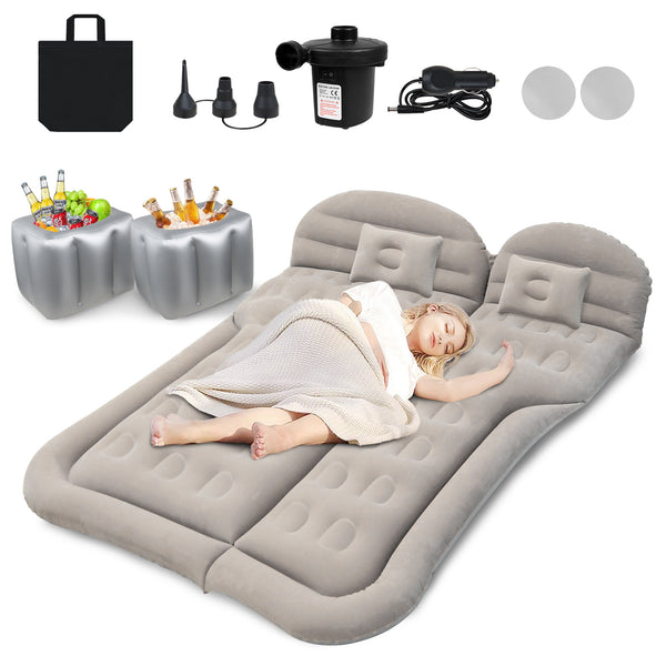 SUV Air Mattress Car Bed Camping Cushion Pillow, Grey