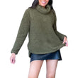 Women Fleece Turtleneck Long Sleeve Winter Solid Color Pullover