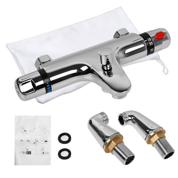 Bathroom Thermostatic Bath Shower Mixer Taps Deck Mounted Valve