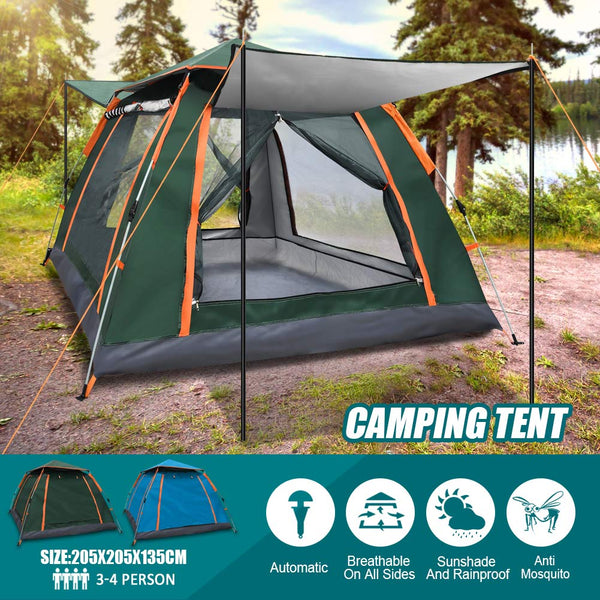 Automatic Pop Up Camping Tent 3-4 Man Family Tent Shelter Beach Hiking