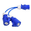 16A Splitter Cable 240V Caravan 2 Way Hook Up Y Piece