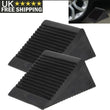 2x Solid Rubber Wheel Chocks Tire Stoppers For Truck RV Trailer Car