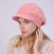 Knit Hat with Brim Baret for Women