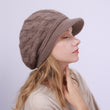 Knit Hat with Brim Baret for Women