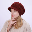 Knit Hat with Brim Baret for Women