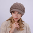 Knit Hat with Brim Baret for Women