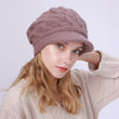 Knit Hat with Brim Baret for Women