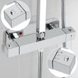 Square Thermostatic Shower Mixer Bar Brass Valve Twin Outlet