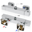 Square Thermostatic Shower Mixer Bar Brass Valve Twin Outlet