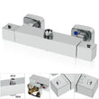 Square Thermostatic Shower Mixer Bar Brass Valve Twin Outlet