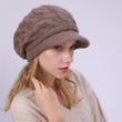 Knit Hat with Brim Baret for Women