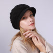 Knit Hat with Brim Baret for Women