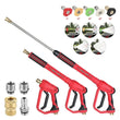 5000PSI High Pressure Spray Gun Wand Lance & 7.6M Water Washer Hose w/ Nozzle