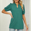 Women Casual V-neck Solid Color Short Sleeves Tshirt