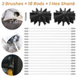 21Pcs Chimney Sweep Set Flue Sweeping Brush & Rod Kit Soot Cleaning Rods