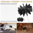 21Pcs Chimney Sweep Set Flue Sweeping Brush & Rod Kit Soot Cleaning Rods