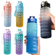 800ml Motivational Water Bottle with Time Marker Straw Leakproof Tritian Frosted Portable Reusable Fitness Sport Bottle