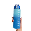 800ml Motivational Water Bottle with Time Marker Straw Leakproof Tritian Frosted Portable Reusable Fitness Sport Bottle