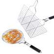 Stainless Steel Grilling Basket Portable Non-Stick Grill Basket with Handle
