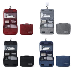 Waterproof Makeup Bag Hanging Cosmetic Bag Large Travel Zipper Organizer with 3 Separate Compartments