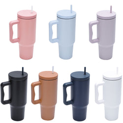 40 oz Tumbler with Handle and Straw Lid Insulated Cup Reusable Stainless Steel Water Bottle Travel Mug