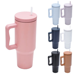 40 oz Tumbler with Handle and Straw Lid Insulated Cup Reusable Stainless Steel Water Bottle Travel Mug