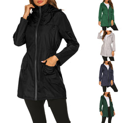 Women Hooded Waterproof Raincoat Hiking Jacket