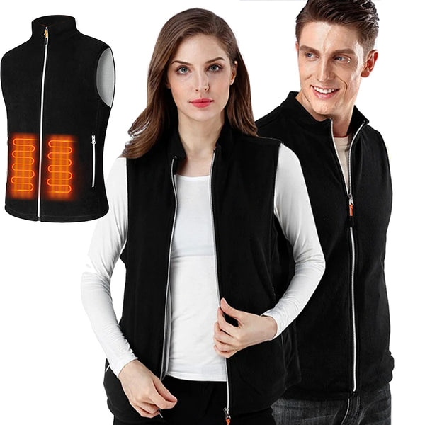 Women Men Fleece Heating jacket with 5 Heating Zones Power Bank Not Included