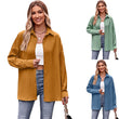 Women Long Sleeve Solid Color Loose  Blouse