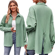 Women Long Sleeve Solid Color Loose  Blouse