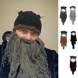 Men's Head Barbarian Vagabond Beanie Beard Hats Halloween Cosplay