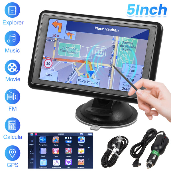 5'' 8GB Sat Nav Car Truck GPS Navigation Touch Screen Free Lifetime