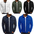 Men Cotton Denim Casual Solid Color Lapel Single Breasted Jacket