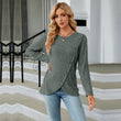 Women Knitted Solid Color Shirt