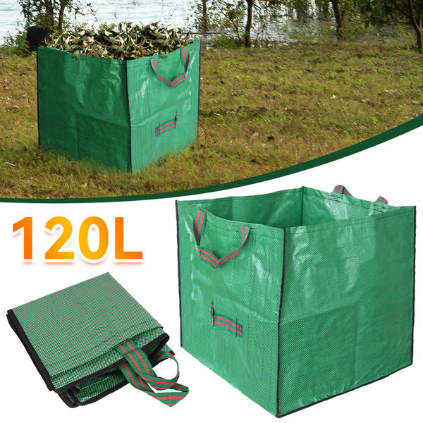 120L Garden Waste Bags - Heavy Duty Large Refuse Sacks with Handles