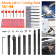 7 set 10mm Shank Lathe Turning Tool+ 7x Carbide Insert Blade