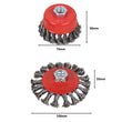 4Pcs Twist Knot Semi Flat Wire Wheel Cup Brush Set Kit