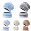 2pcs Knitted Gradient Beanie Hat Scarf Set